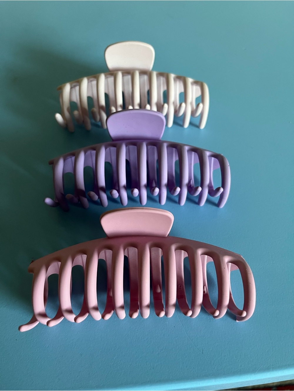 Purple multi coloured claw clips